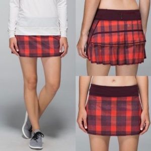 Lululemon Run: Pace Setter Skirt 2-way Stretch Yama Check